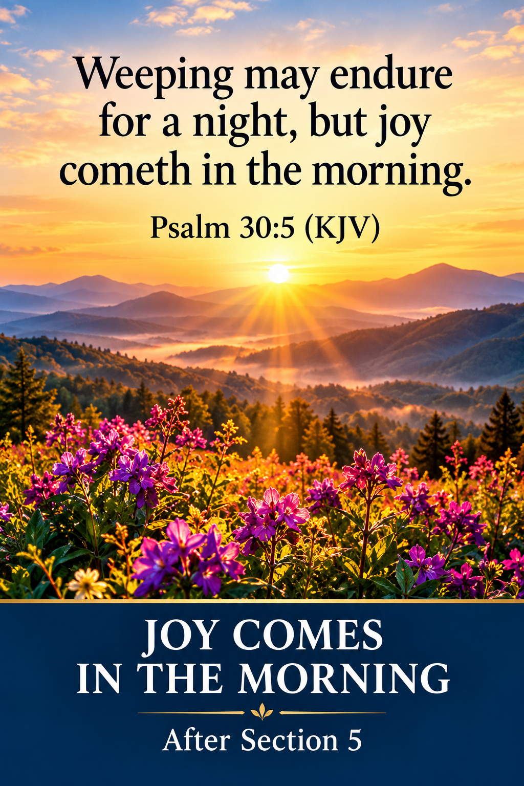 KJV inspirational Bible verse infographic about pain and hope